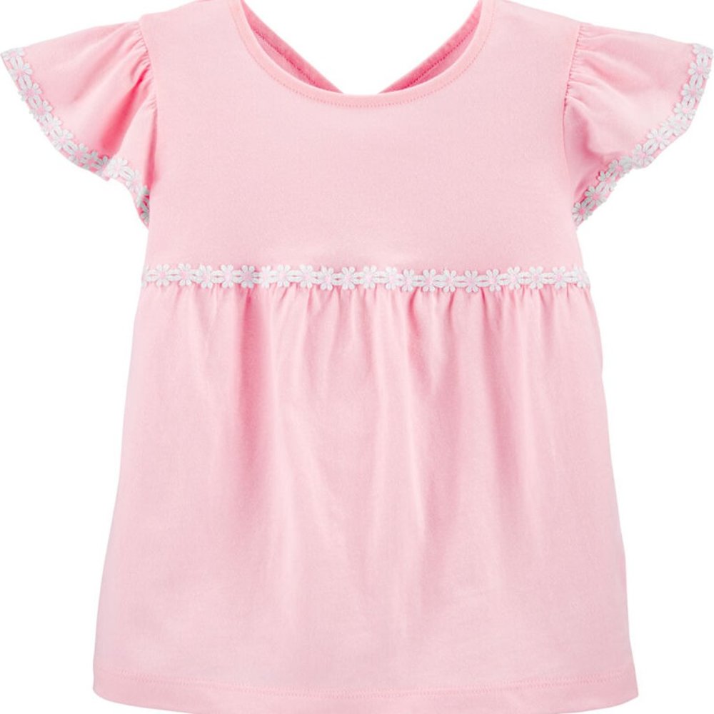 5/$25 Carter's Kids Pink Poplin Top Sz 3T